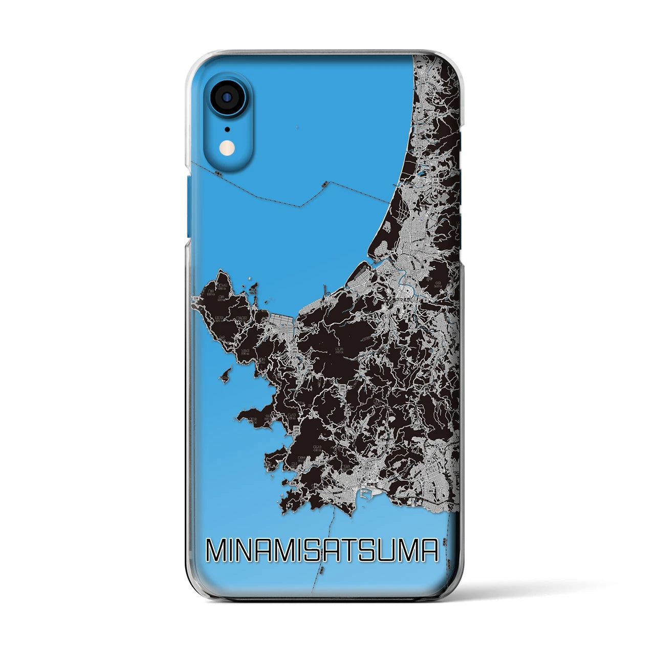 【南さつま(鹿児島県)】地図柄iPhoneケース(クリアタイプ)