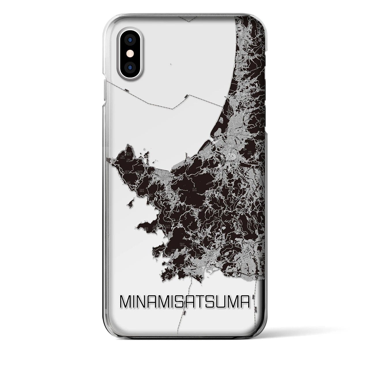 【南さつま(鹿児島県)】地図柄iPhoneケース(クリアタイプ)