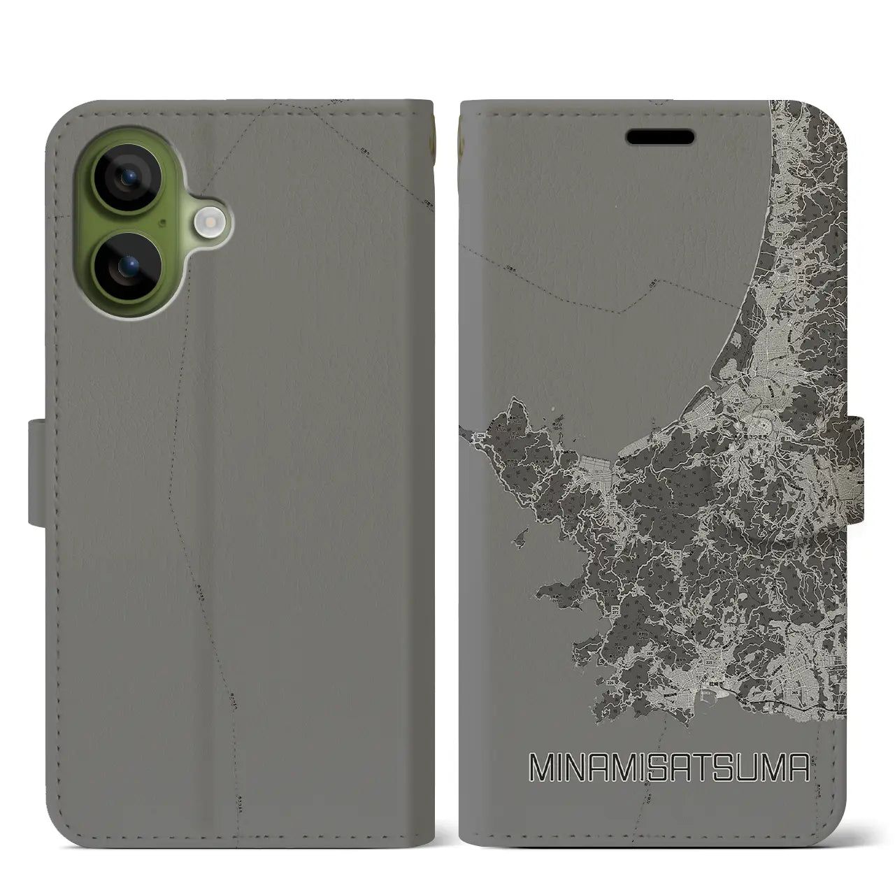 【南さつま(鹿児島県)】地図柄iPhoneケース(手帳タイプ)