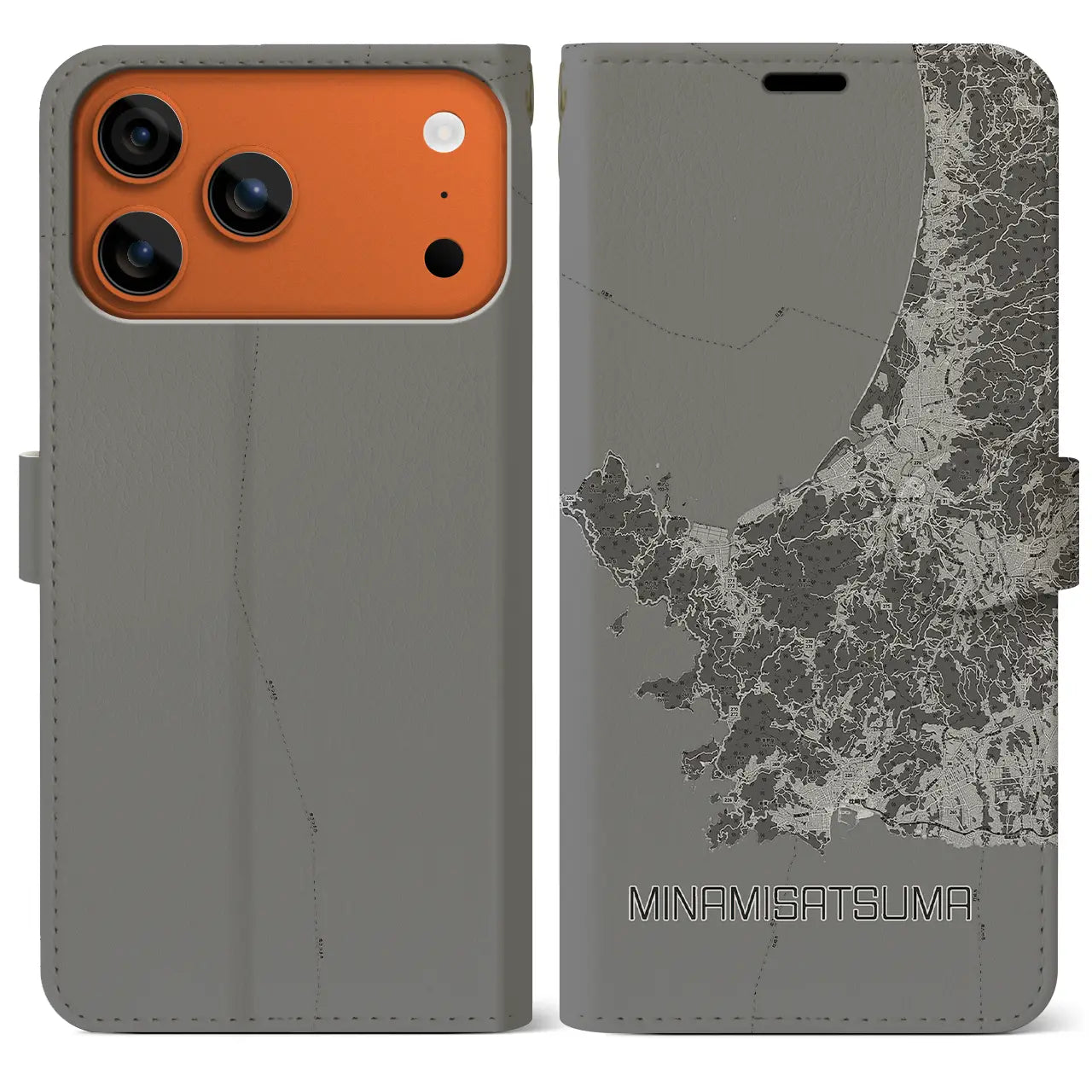 【南さつま(鹿児島県)】地図柄iPhoneケース(手帳タイプ)