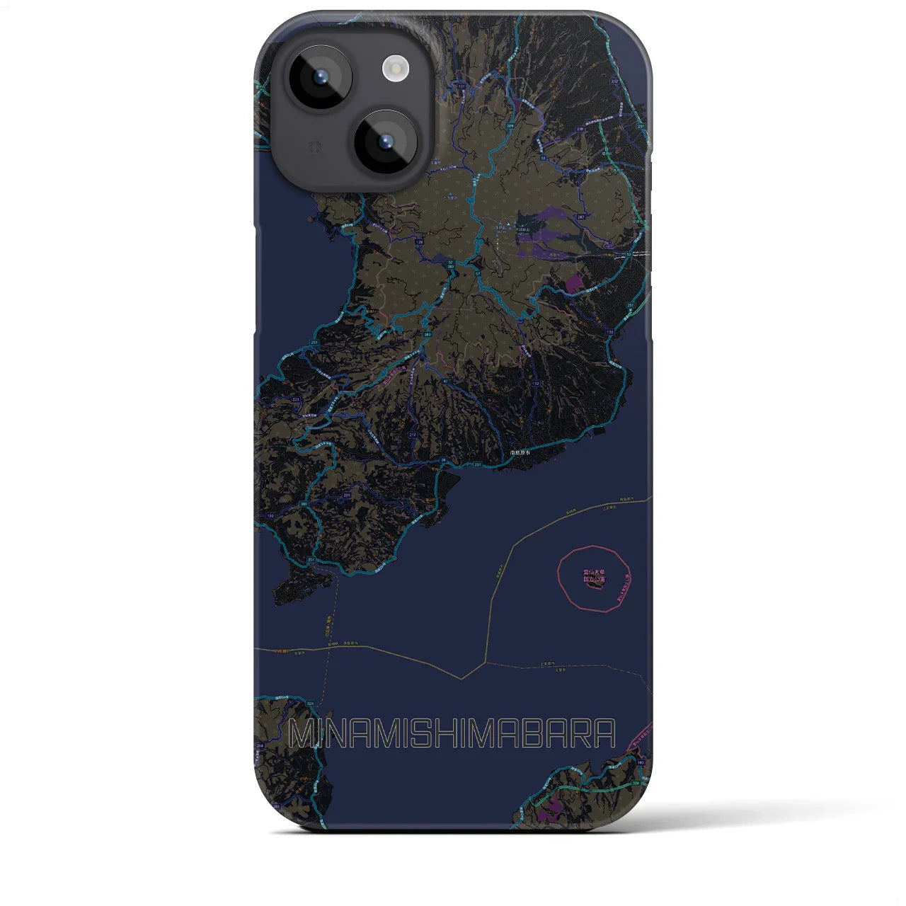 【南島原(長崎県)】地図柄iPhoneケース(バックカバータイプ)