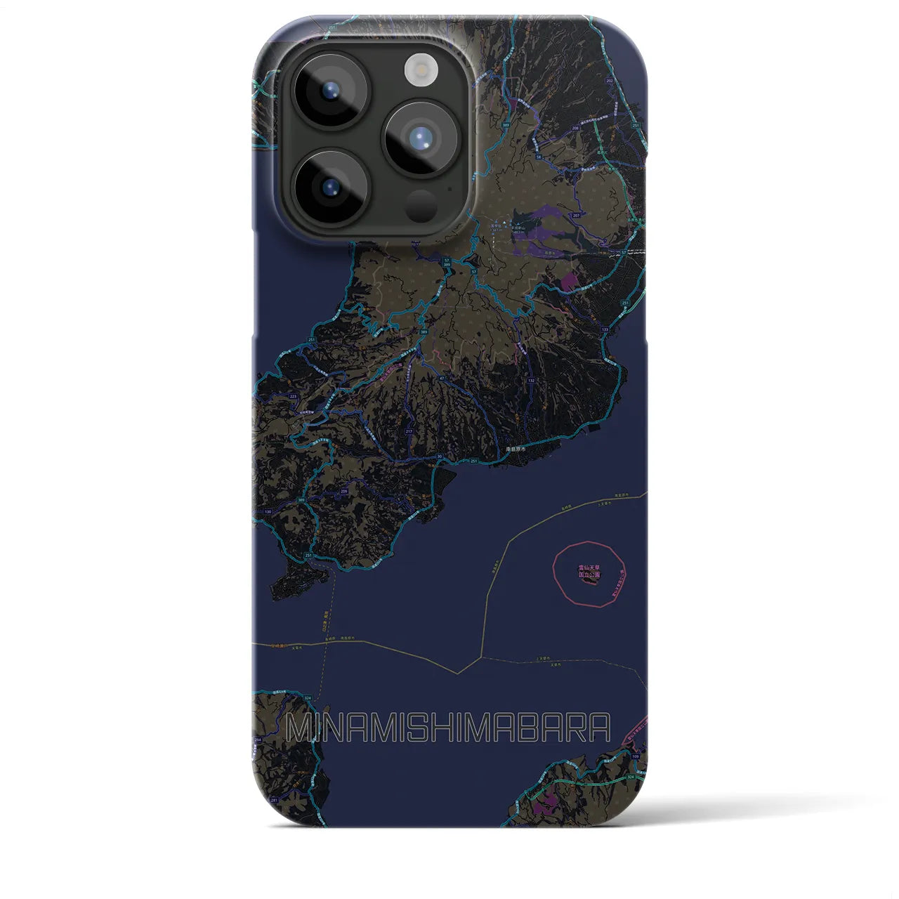 【南島原(長崎県)】地図柄iPhoneケース(バックカバータイプ)