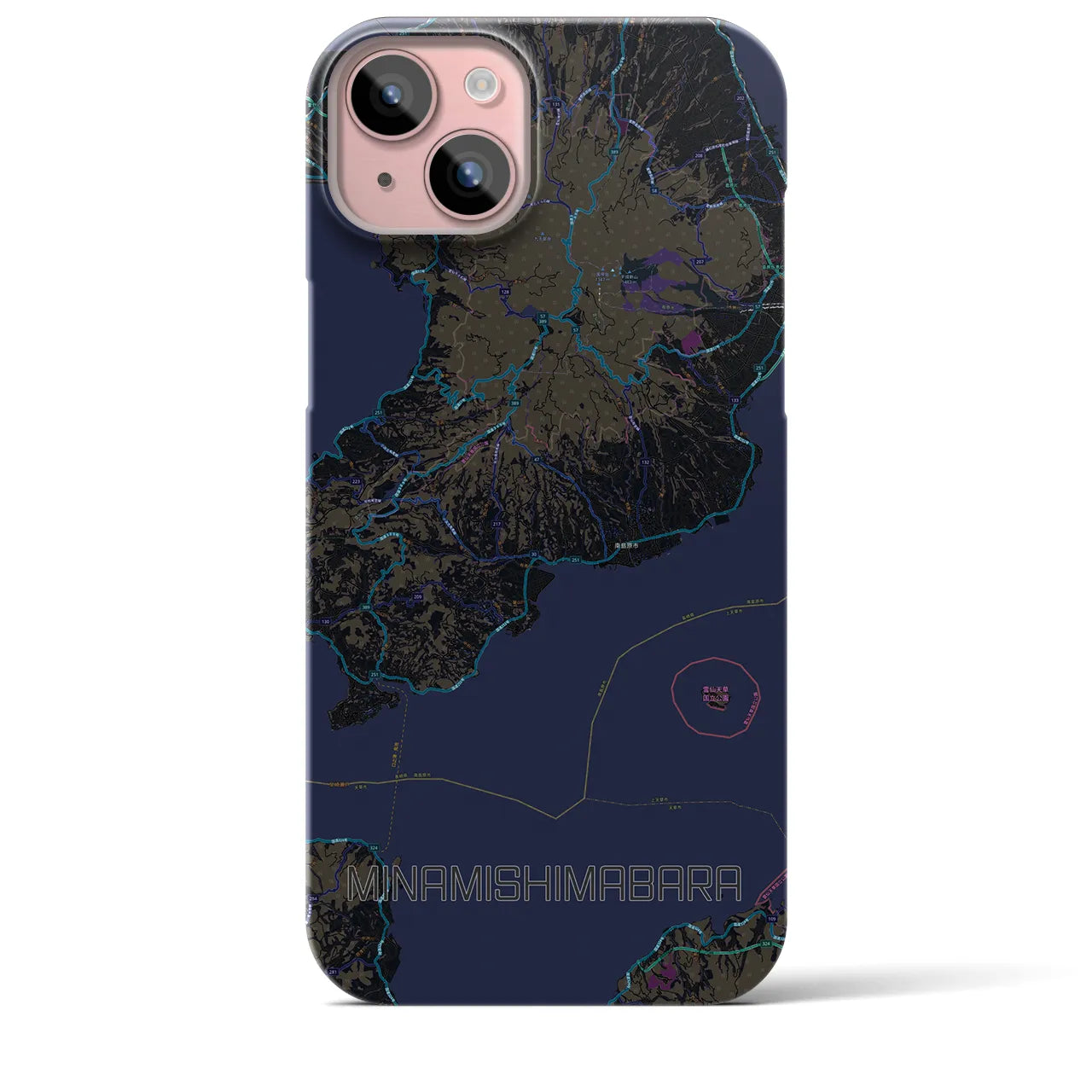 【南島原(長崎県)】地図柄iPhoneケース(バックカバータイプ)