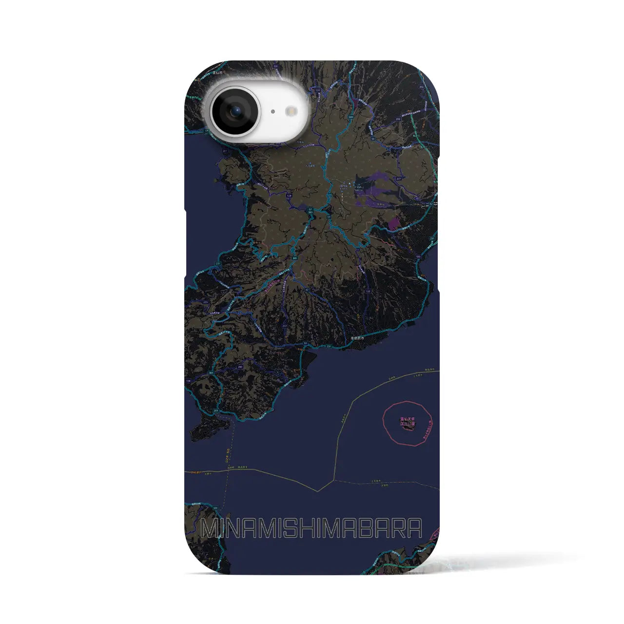 【南島原(長崎県)】地図柄iPhoneケース(バックカバータイプ)