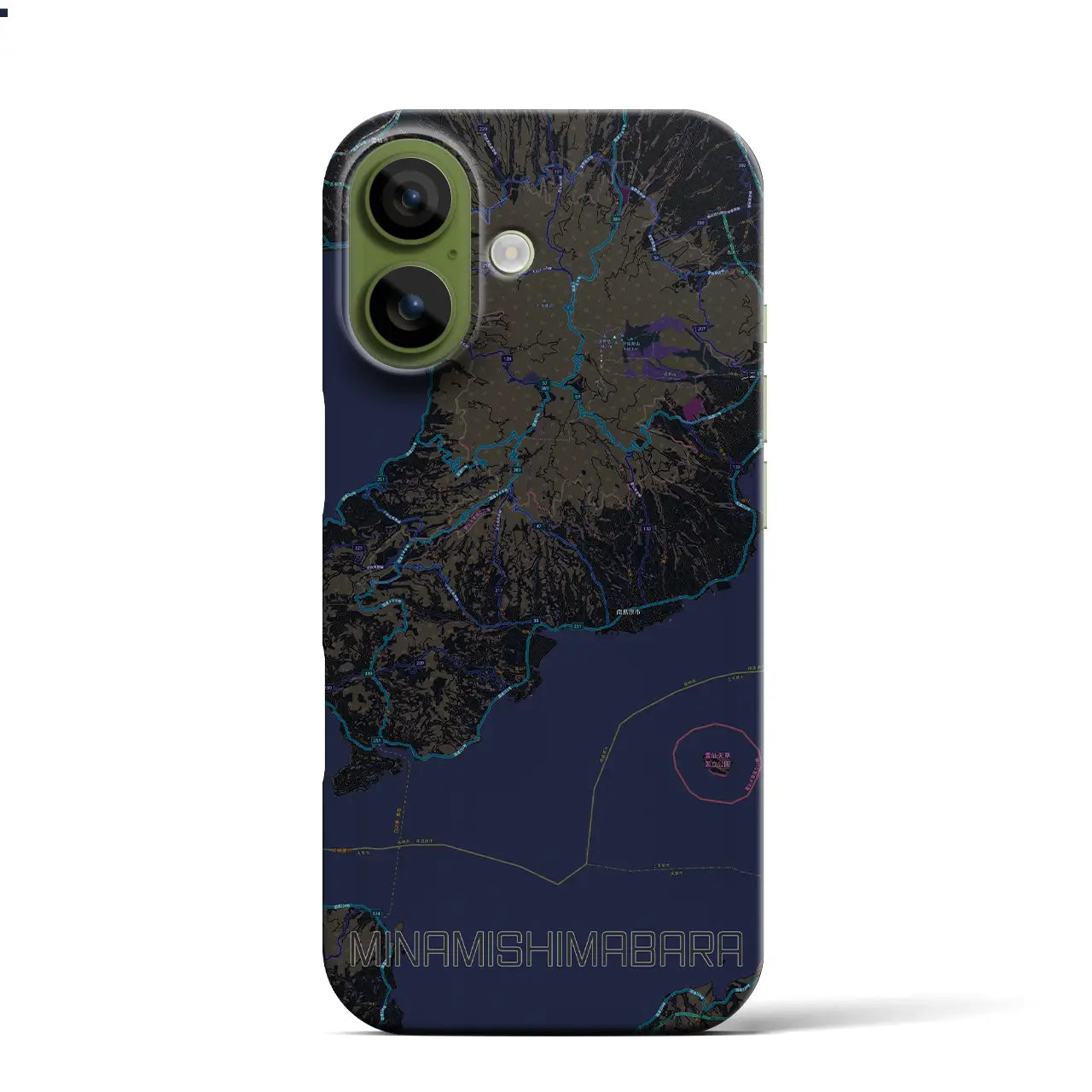 【南島原(長崎県)】地図柄iPhoneケース(バックカバータイプ)