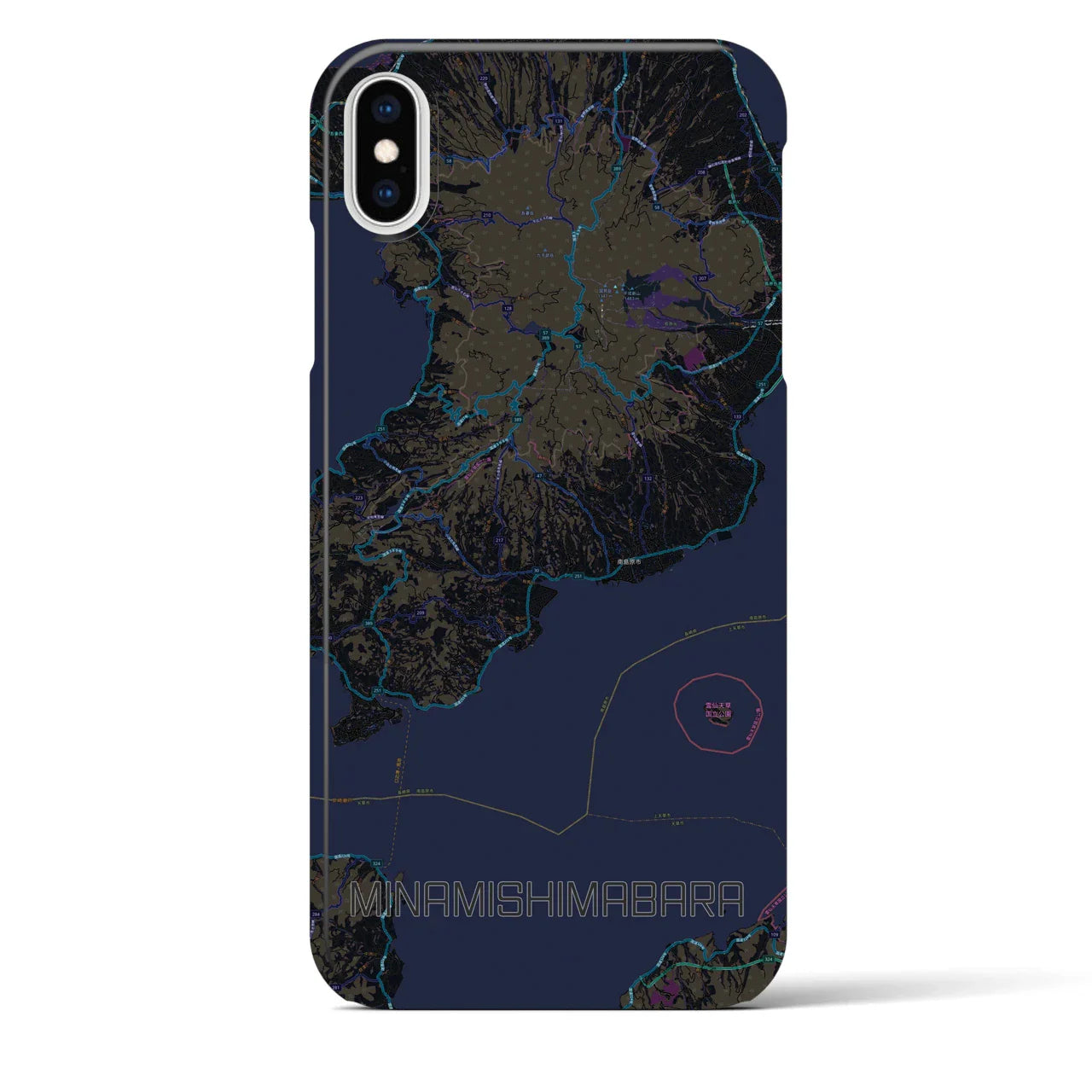 【南島原(長崎県)】地図柄iPhoneケース(バックカバータイプ)