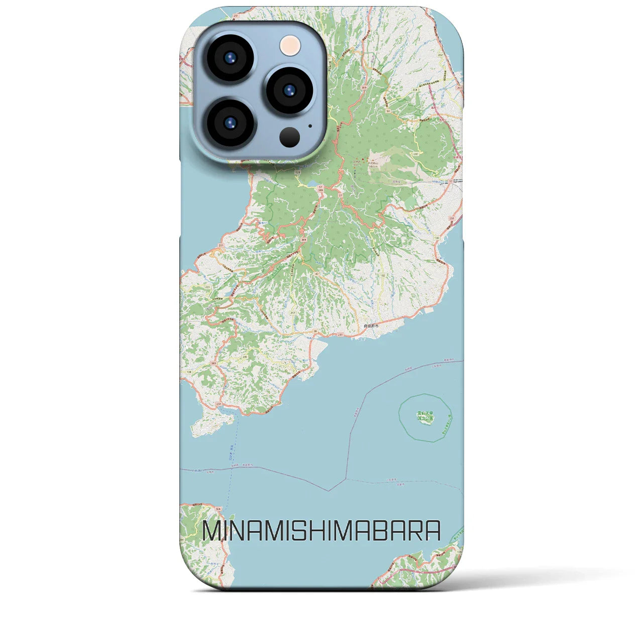 【南島原(長崎県)】地図柄iPhoneケース(バックカバータイプ)