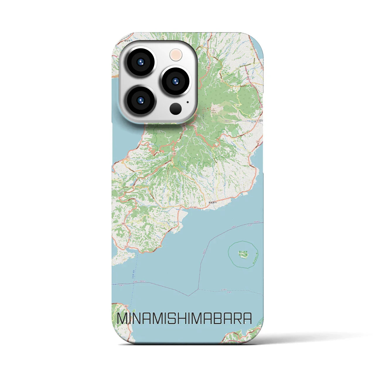 【南島原(長崎県)】地図柄iPhoneケース(バックカバータイプ)