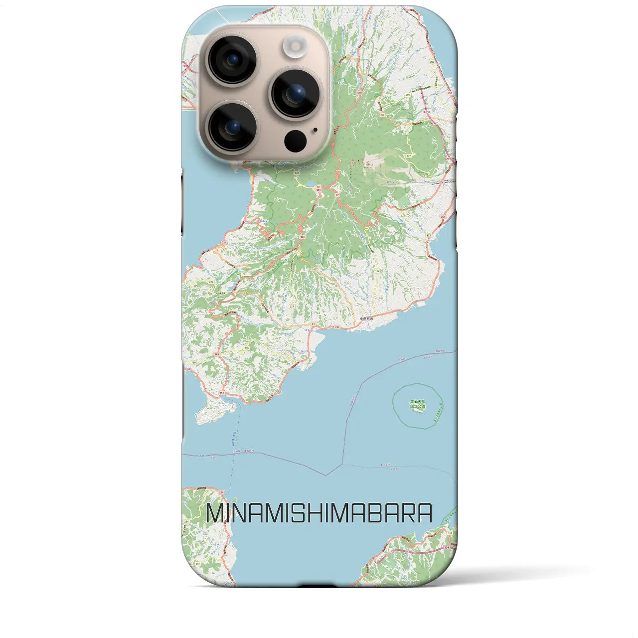 【南島原(長崎県)】地図柄iPhoneケース(バックカバータイプ)