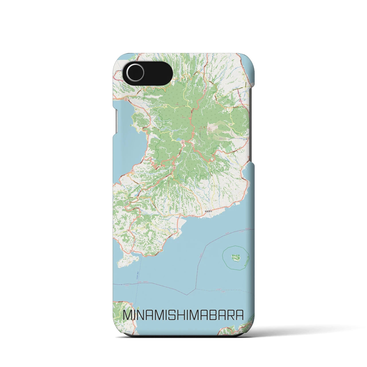 【南島原(長崎県)】地図柄iPhoneケース(バックカバータイプ)