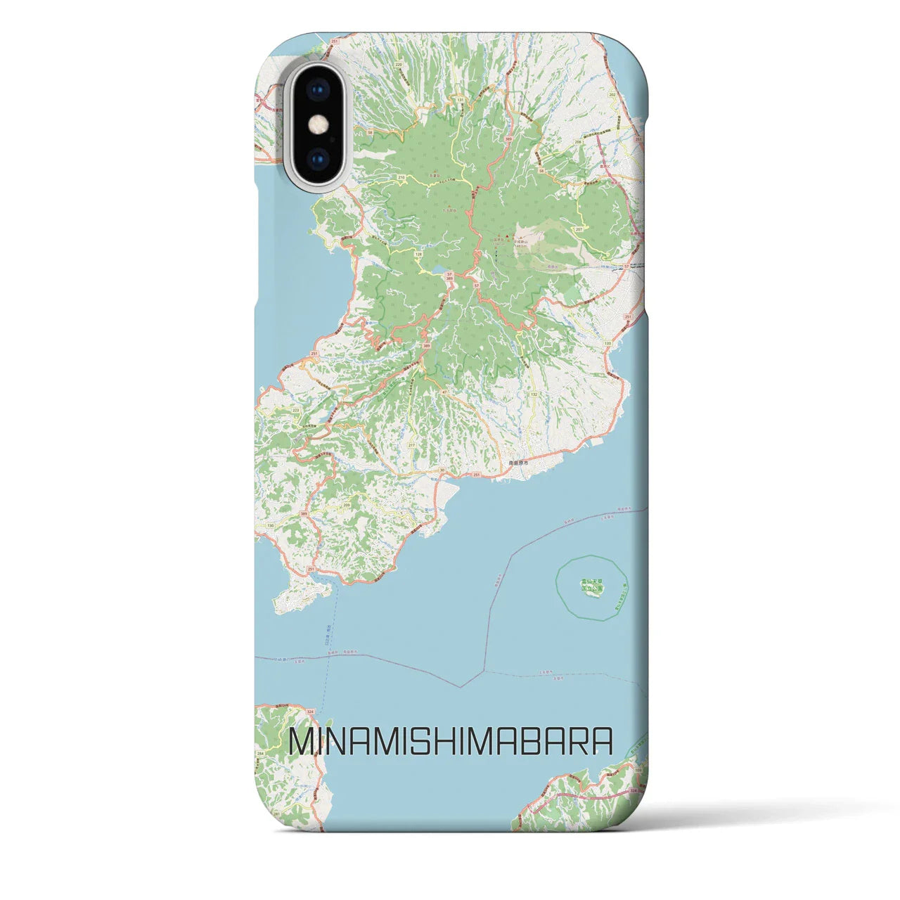 【南島原(長崎県)】地図柄iPhoneケース(バックカバータイプ)