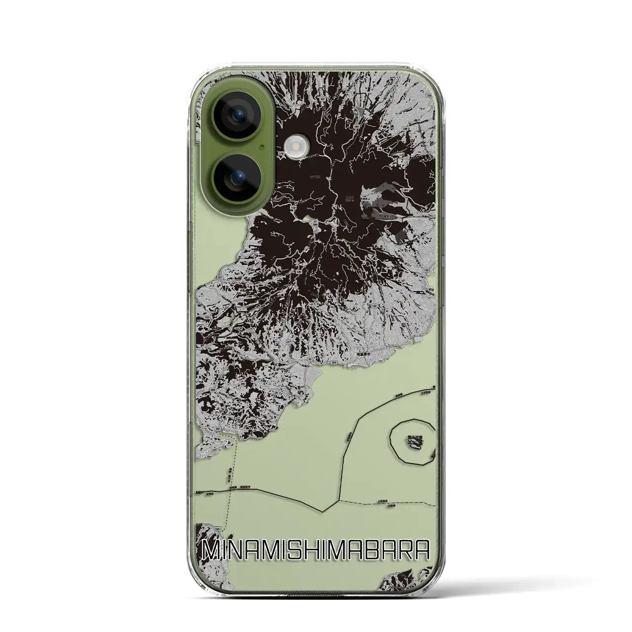 【南島原(長崎県)】地図柄iPhoneケース(クリアタイプ)モノトーン・iPhone 17 Pro Max 用