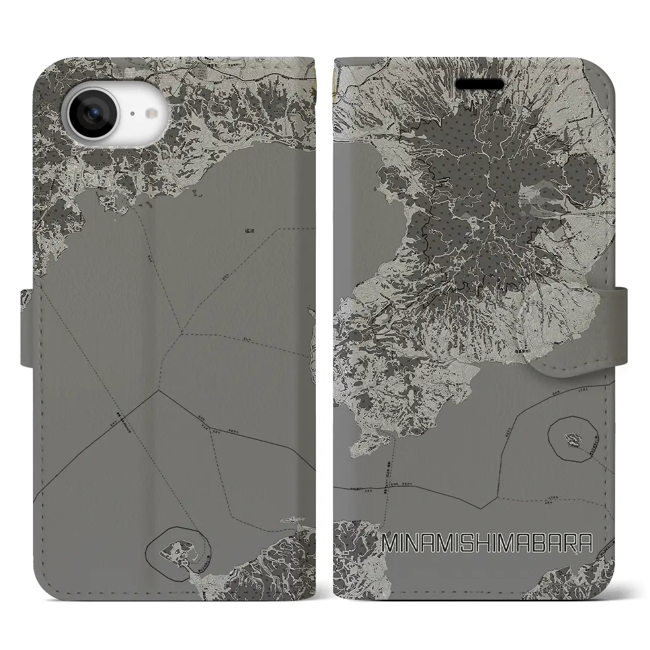 【南島原(長崎県)】地図柄iPhoneケース(手帳タイプ)