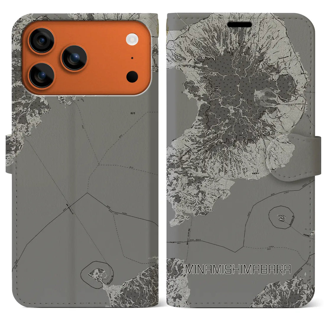 【南島原(長崎県)】地図柄iPhoneケース(手帳タイプ)