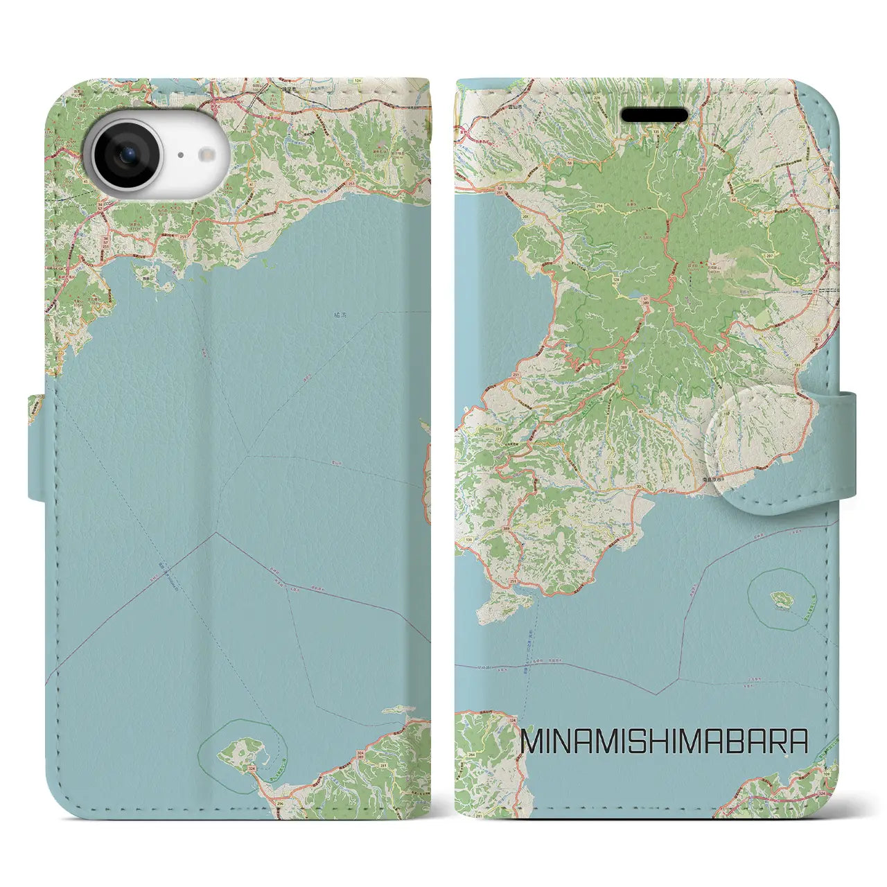【南島原(長崎県)】地図柄iPhoneケース(手帳タイプ)