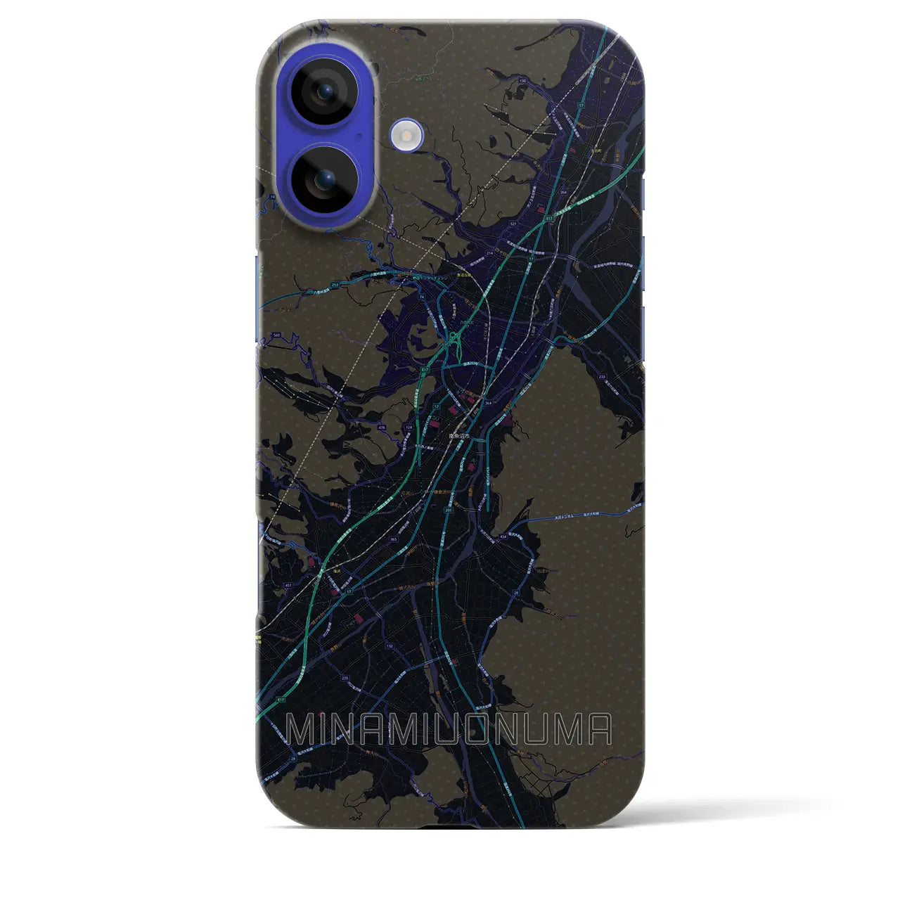 【南魚沼(新潟県)】地図柄iPhoneケース(バックカバータイプ)