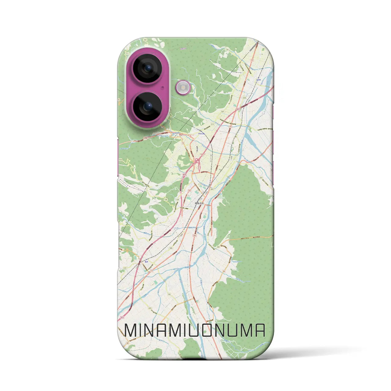 【南魚沼(新潟県)】地図柄iPhoneケース(バックカバータイプ)