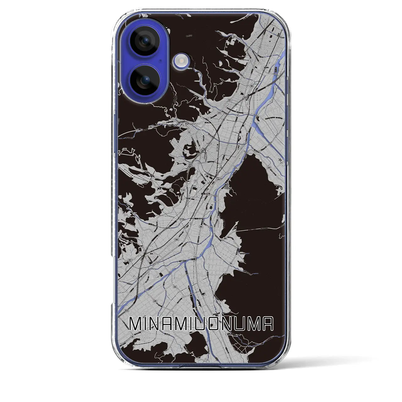 【南魚沼(新潟県)】地図柄iPhoneケース(クリアタイプ)モノトーン・iPhone 16 Pro Max 用