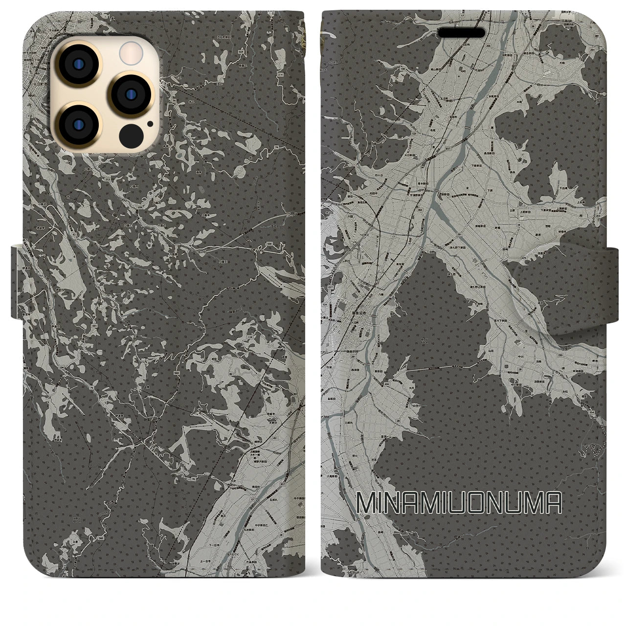 【南魚沼(新潟県)】地図柄iPhoneケース(手帳タイプ)