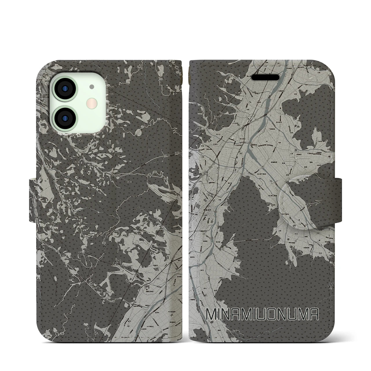 【南魚沼(新潟県)】地図柄iPhoneケース(手帳タイプ)