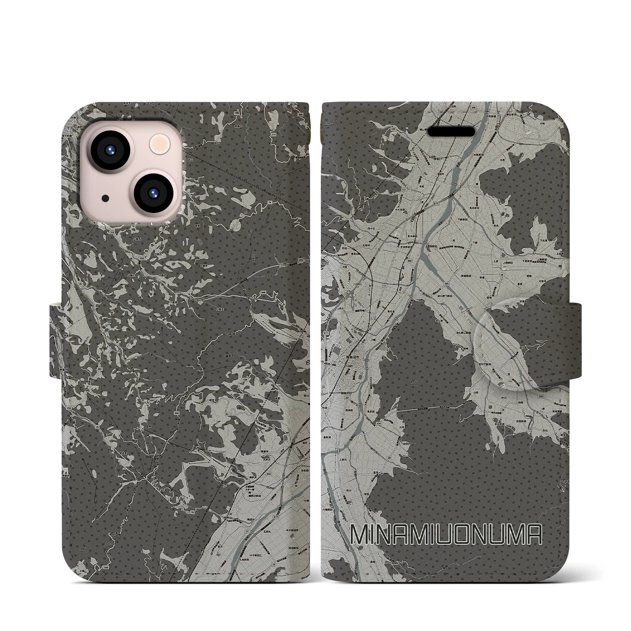 【南魚沼(新潟県)】地図柄iPhoneケース(手帳タイプ)