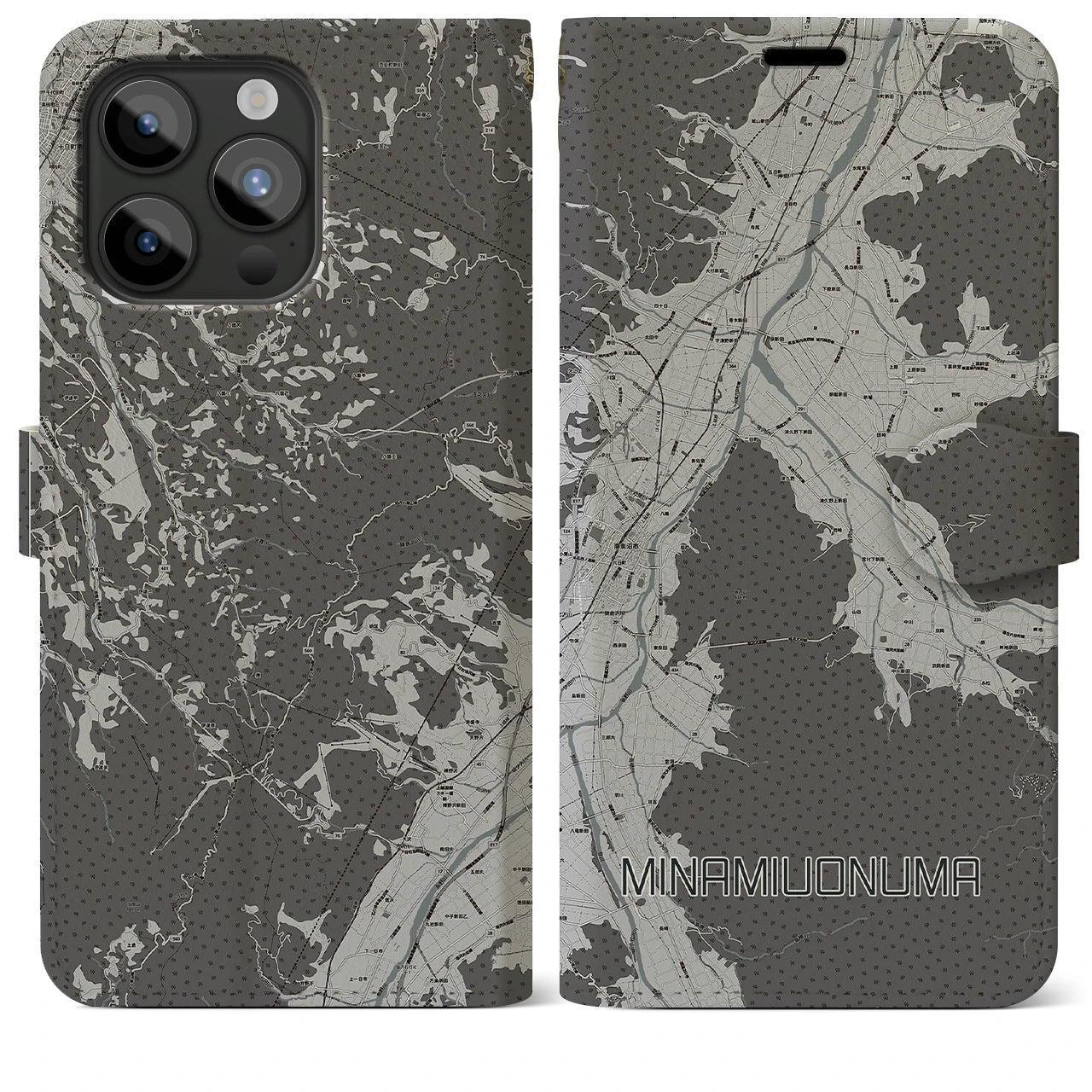 【南魚沼(新潟県)】地図柄iPhoneケース(手帳タイプ)
