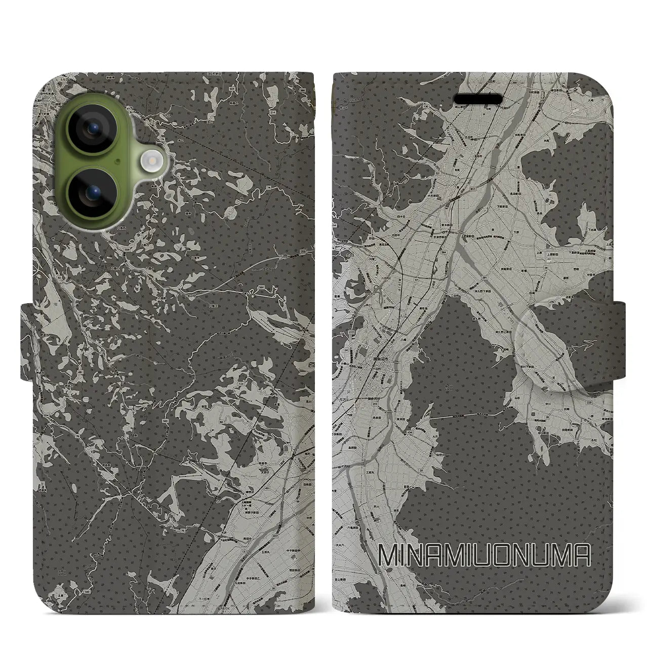 【南魚沼(新潟県)】地図柄iPhoneケース(手帳タイプ)