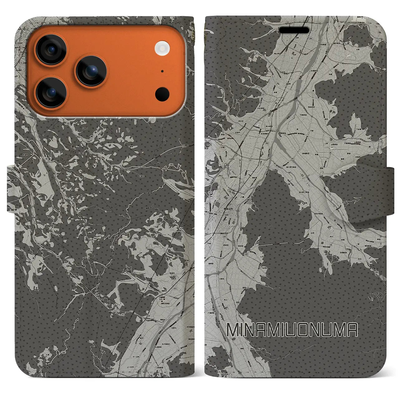 【南魚沼(新潟県)】地図柄iPhoneケース(手帳タイプ)