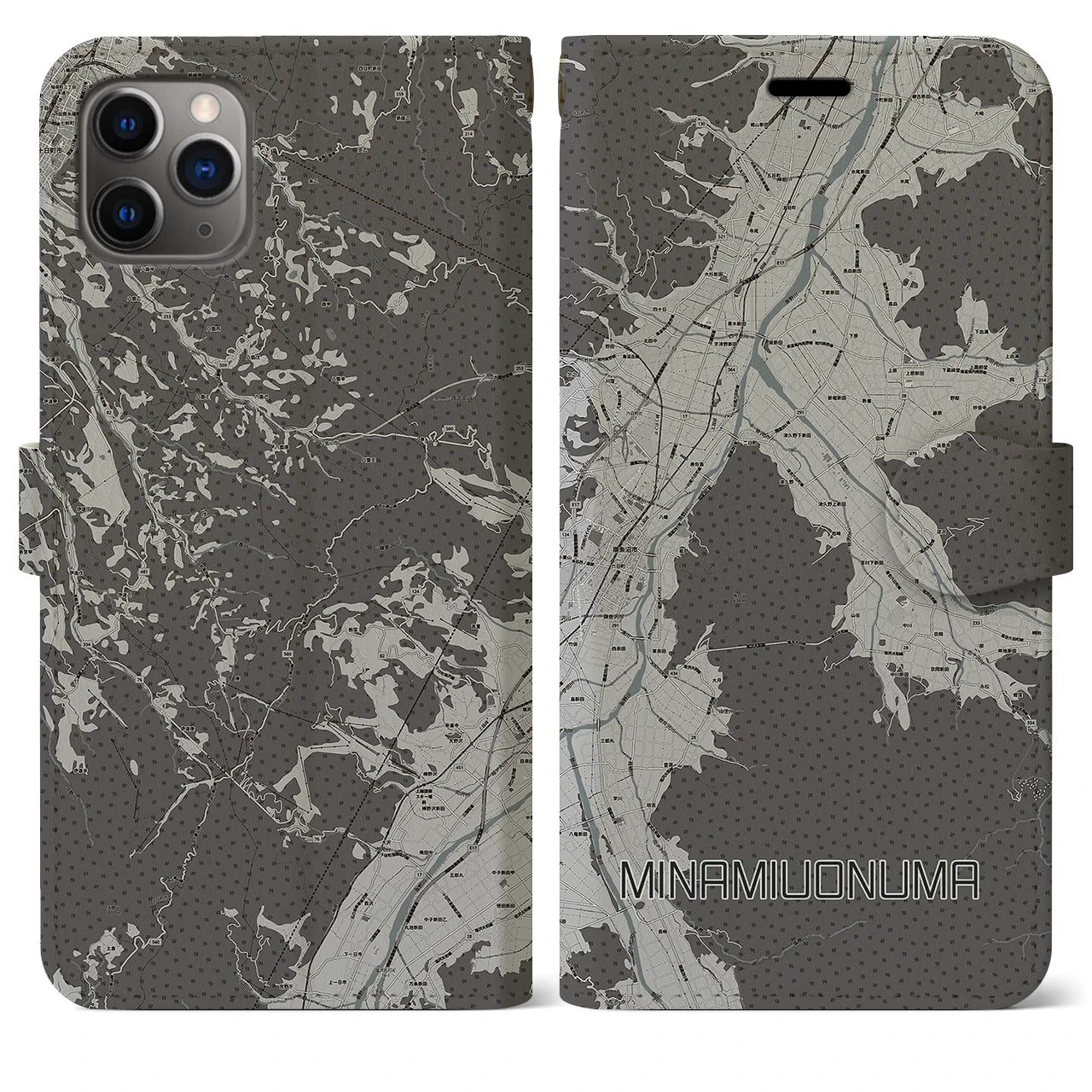 【南魚沼(新潟県)】地図柄iPhoneケース(手帳タイプ)