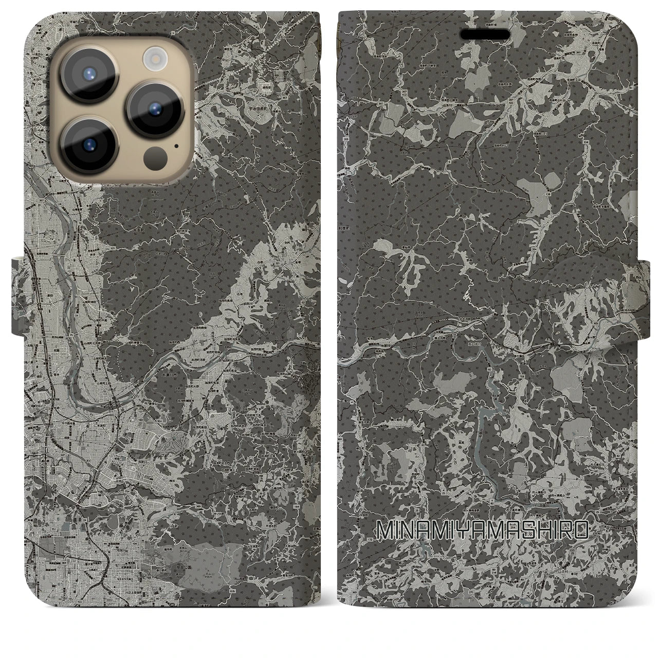 【南山城(京都府)】地図柄iPhoneケース(手帳タイプ)