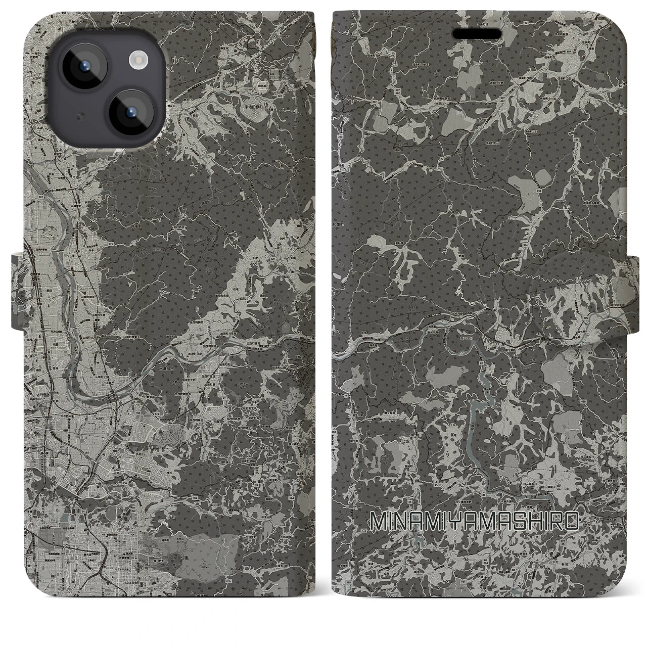 【南山城(京都府)】地図柄iPhoneケース(手帳タイプ)