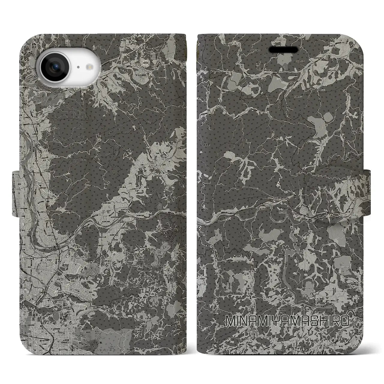 【南山城(京都府)】地図柄iPhoneケース(手帳タイプ)