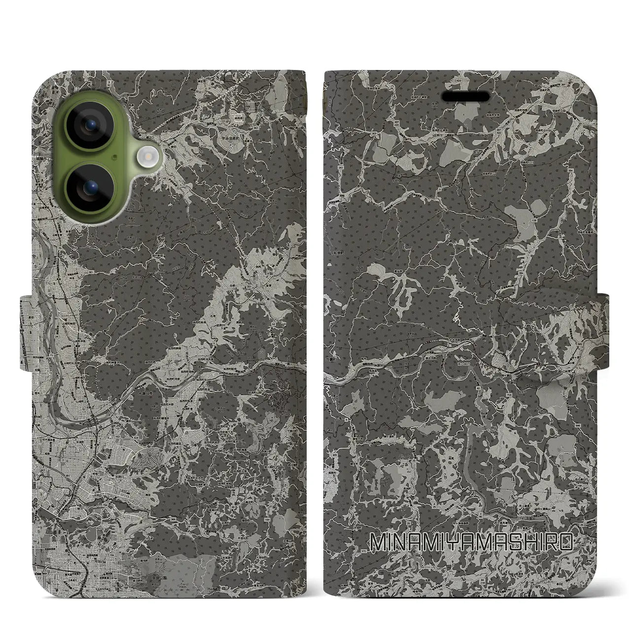 【南山城(京都府)】地図柄iPhoneケース(手帳タイプ)