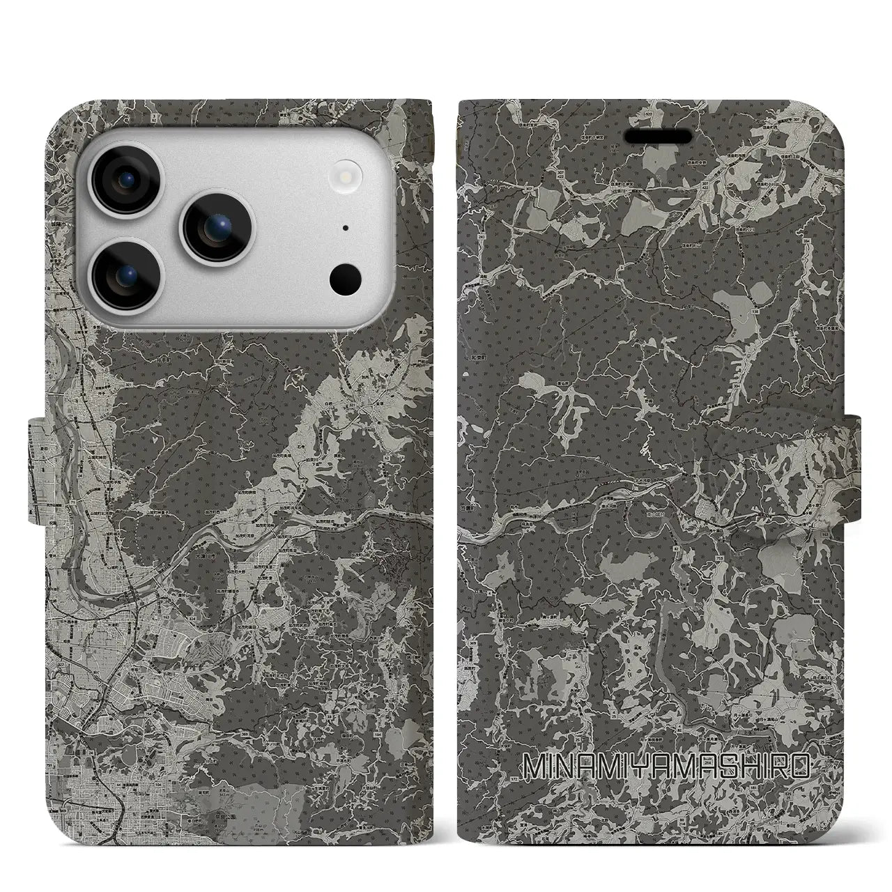 【南山城(京都府)】地図柄iPhoneケース(手帳タイプ)