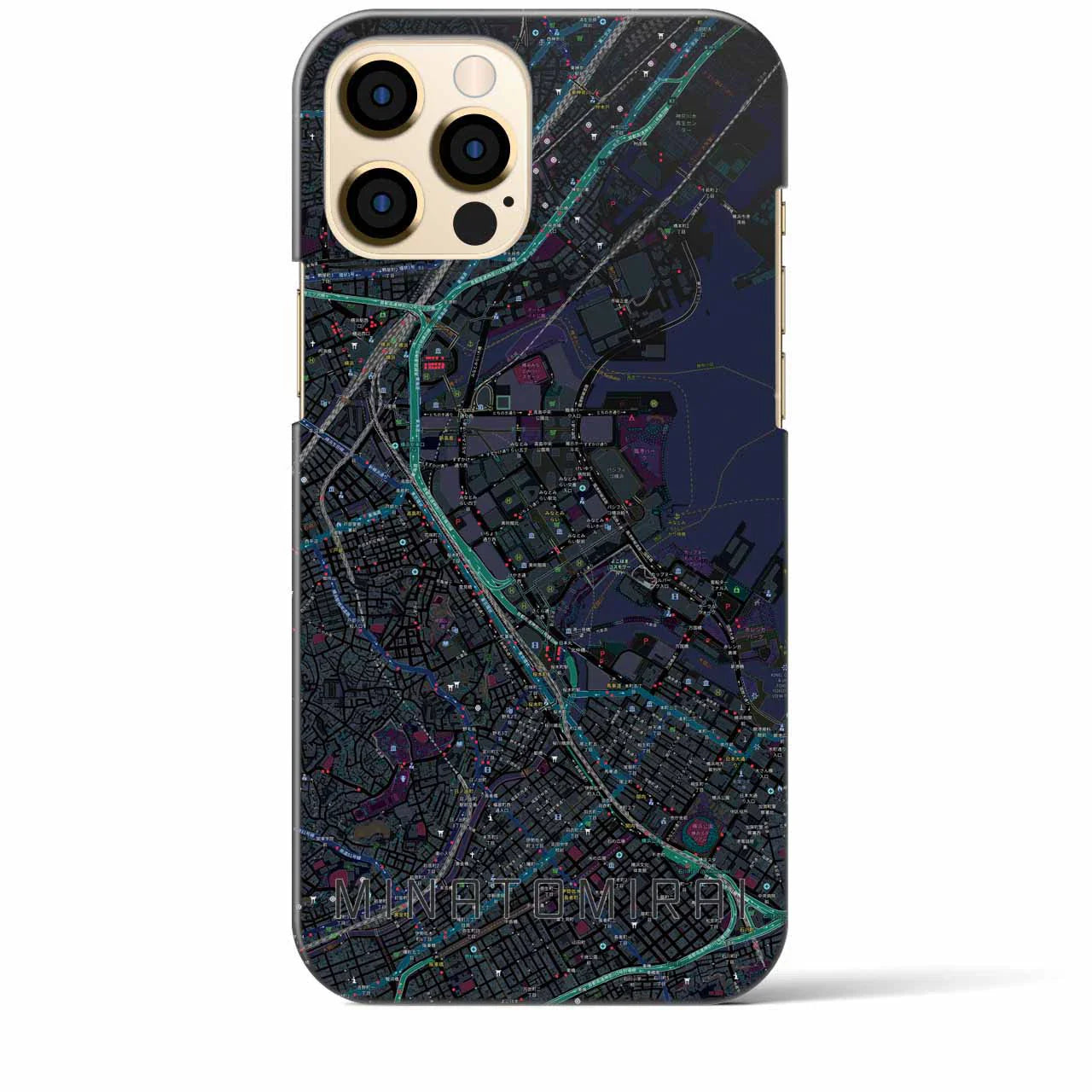 【みなとみらい(神奈川県)】地図柄iPhoneケース(バックカバータイプ)