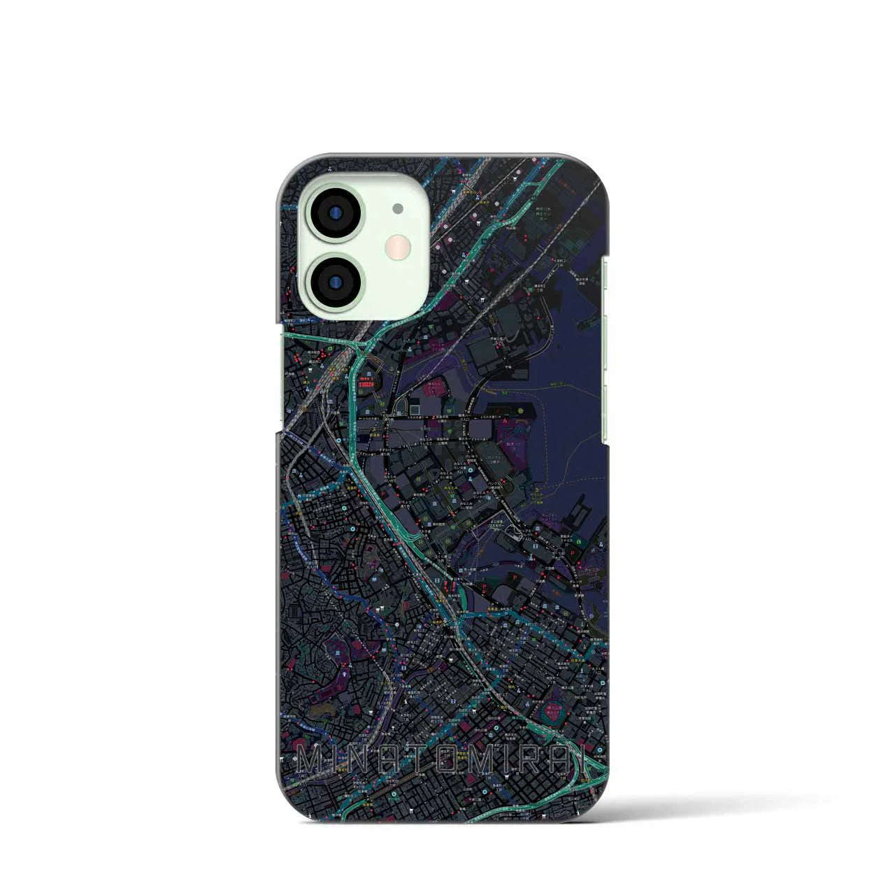 【みなとみらい(神奈川県)】地図柄iPhoneケース(バックカバータイプ)