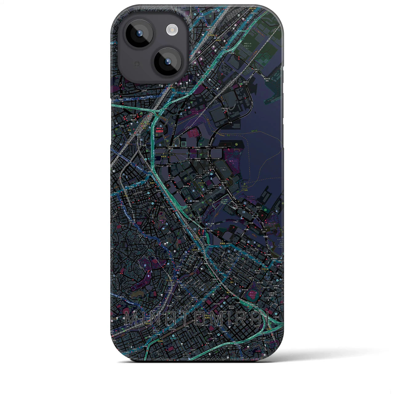 【みなとみらい(神奈川県)】地図柄iPhoneケース(バックカバータイプ)