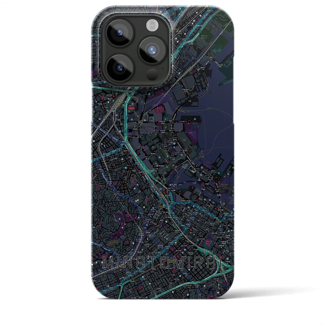 【みなとみらい(神奈川県)】地図柄iPhoneケース(バックカバータイプ)