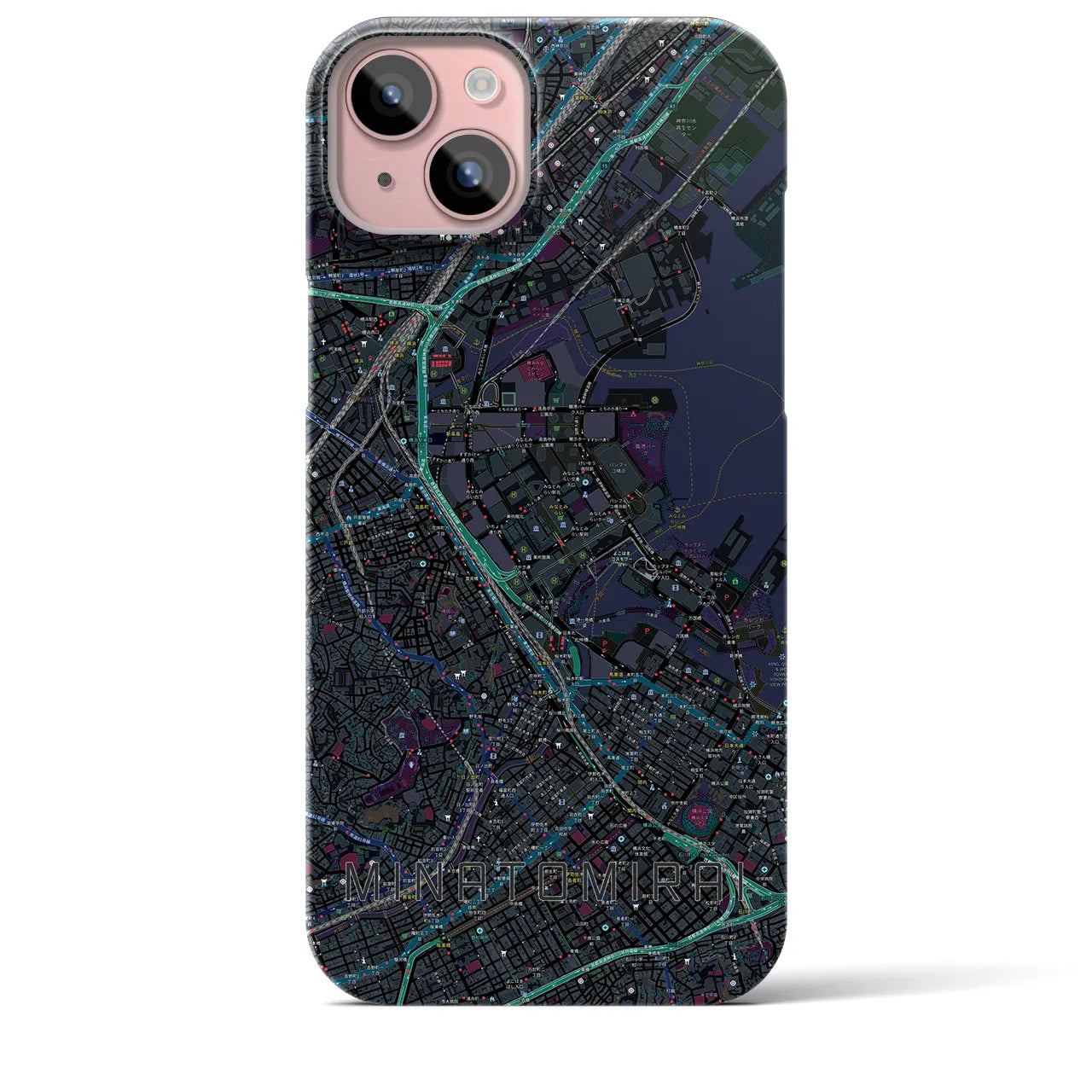 【みなとみらい(神奈川県)】地図柄iPhoneケース(バックカバータイプ)