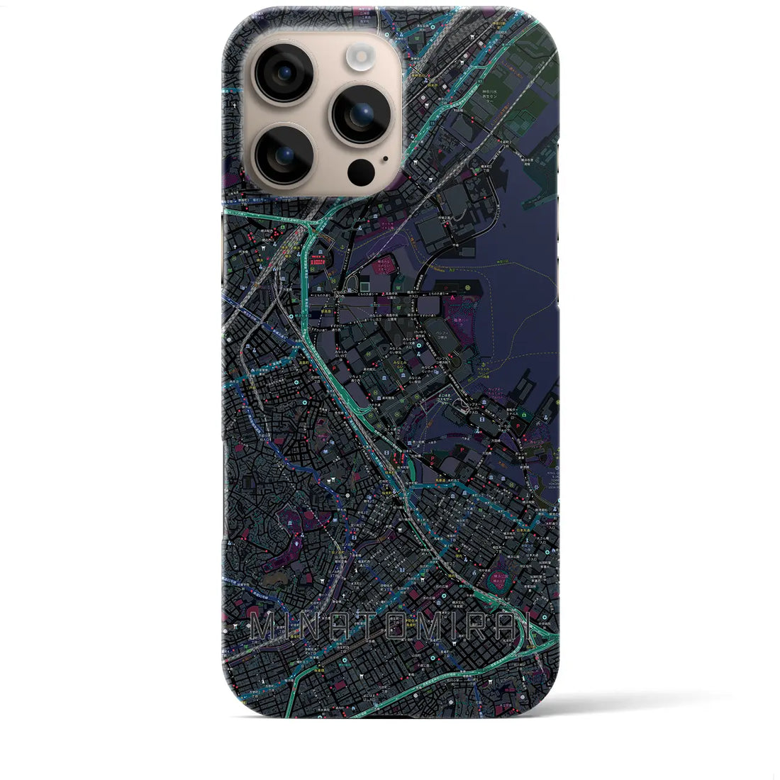【みなとみらい(神奈川県)】地図柄iPhoneケース(バックカバータイプ)