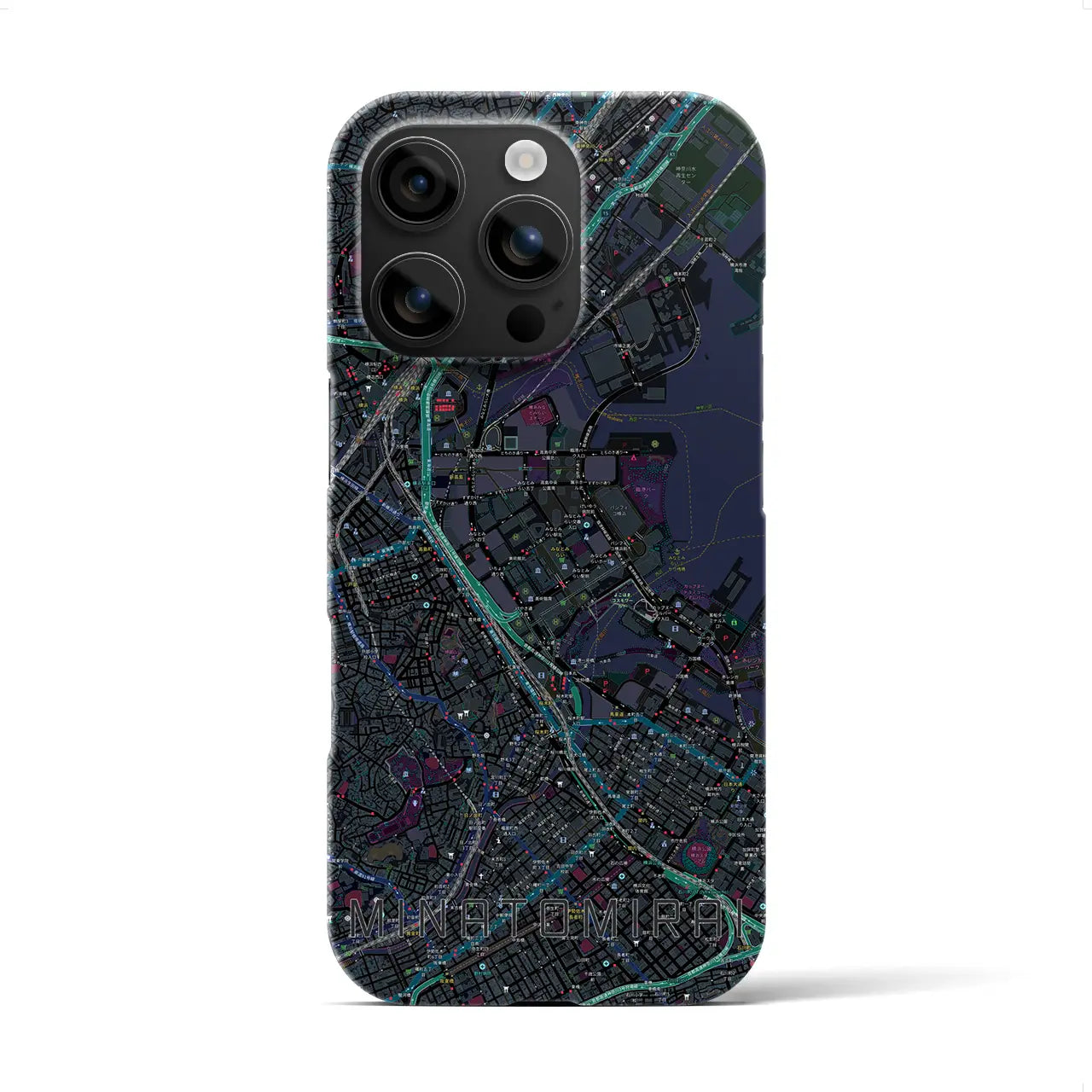 【みなとみらい(神奈川県)】地図柄iPhoneケース(バックカバータイプ)