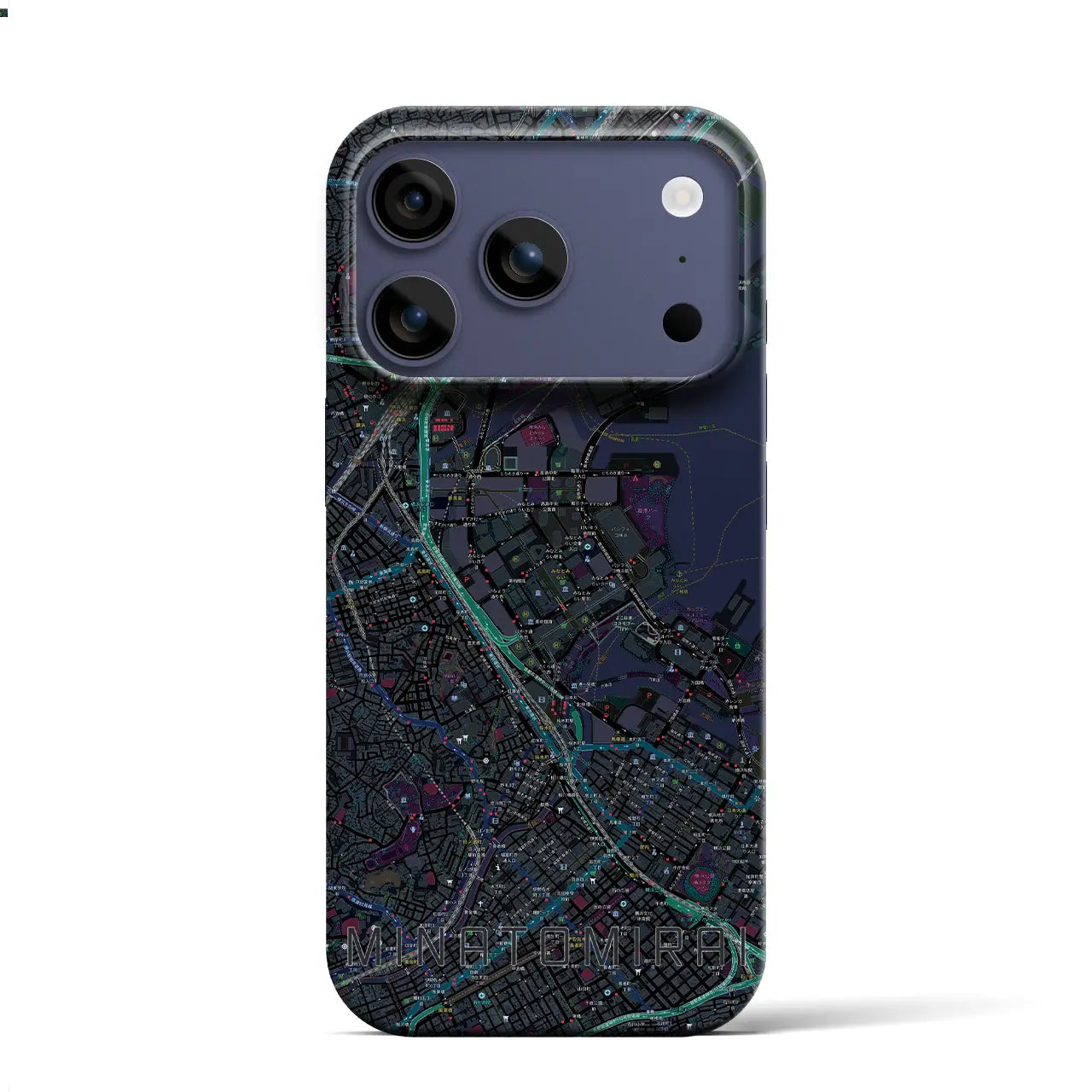 【みなとみらい(神奈川県)】地図柄iPhoneケース(バックカバータイプ)