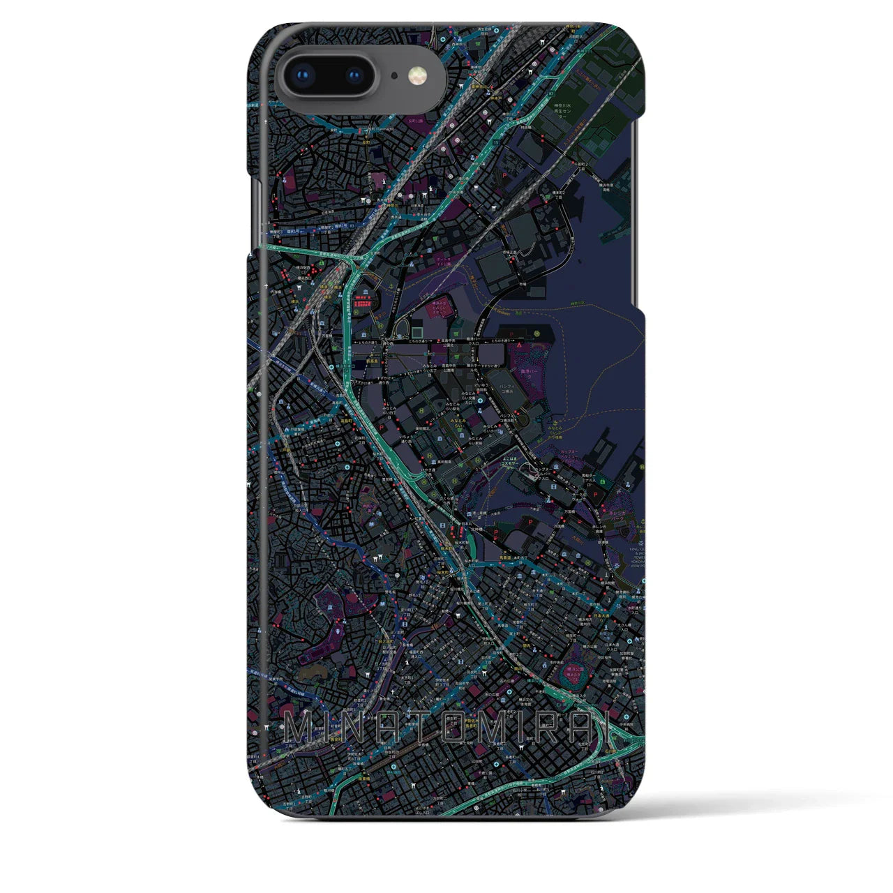 【みなとみらい(神奈川県)】地図柄iPhoneケース(バックカバータイプ)