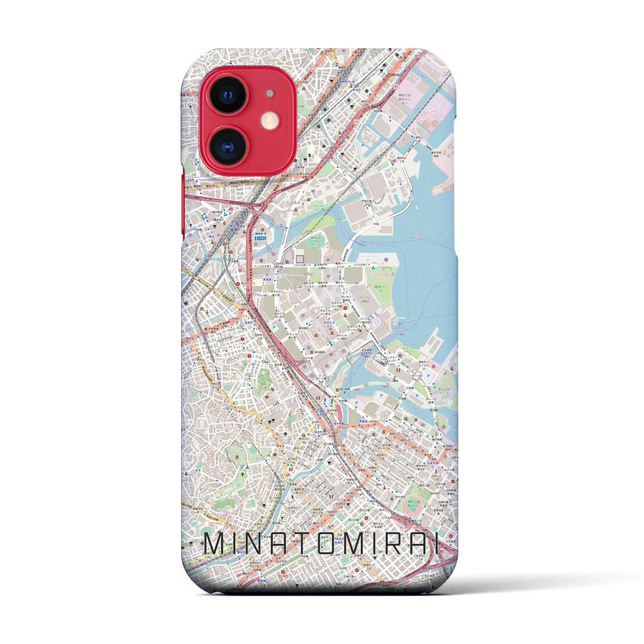【みなとみらい(神奈川県)】地図柄iPhoneケース(バックカバータイプ)