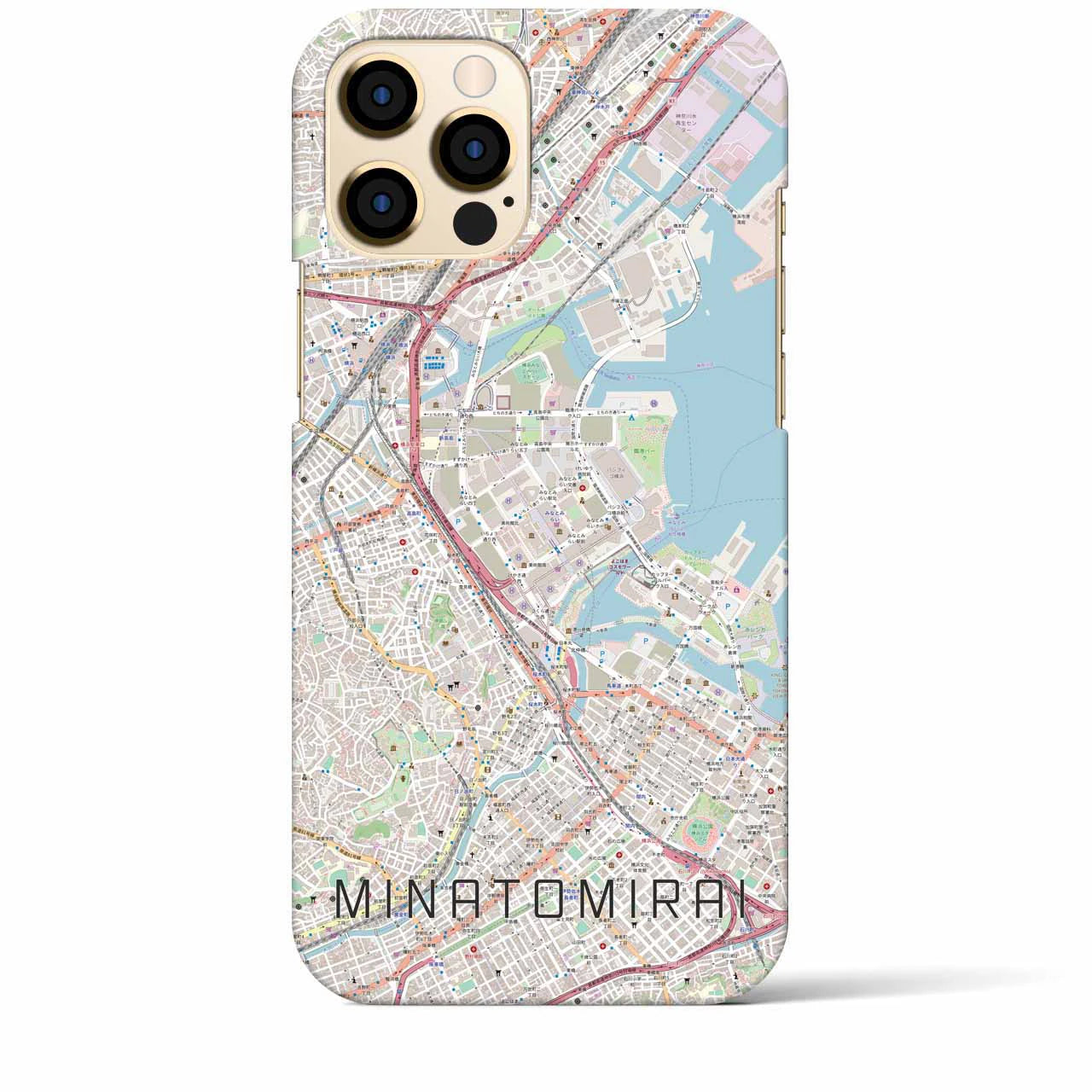 【みなとみらい(神奈川県)】地図柄iPhoneケース(バックカバータイプ)