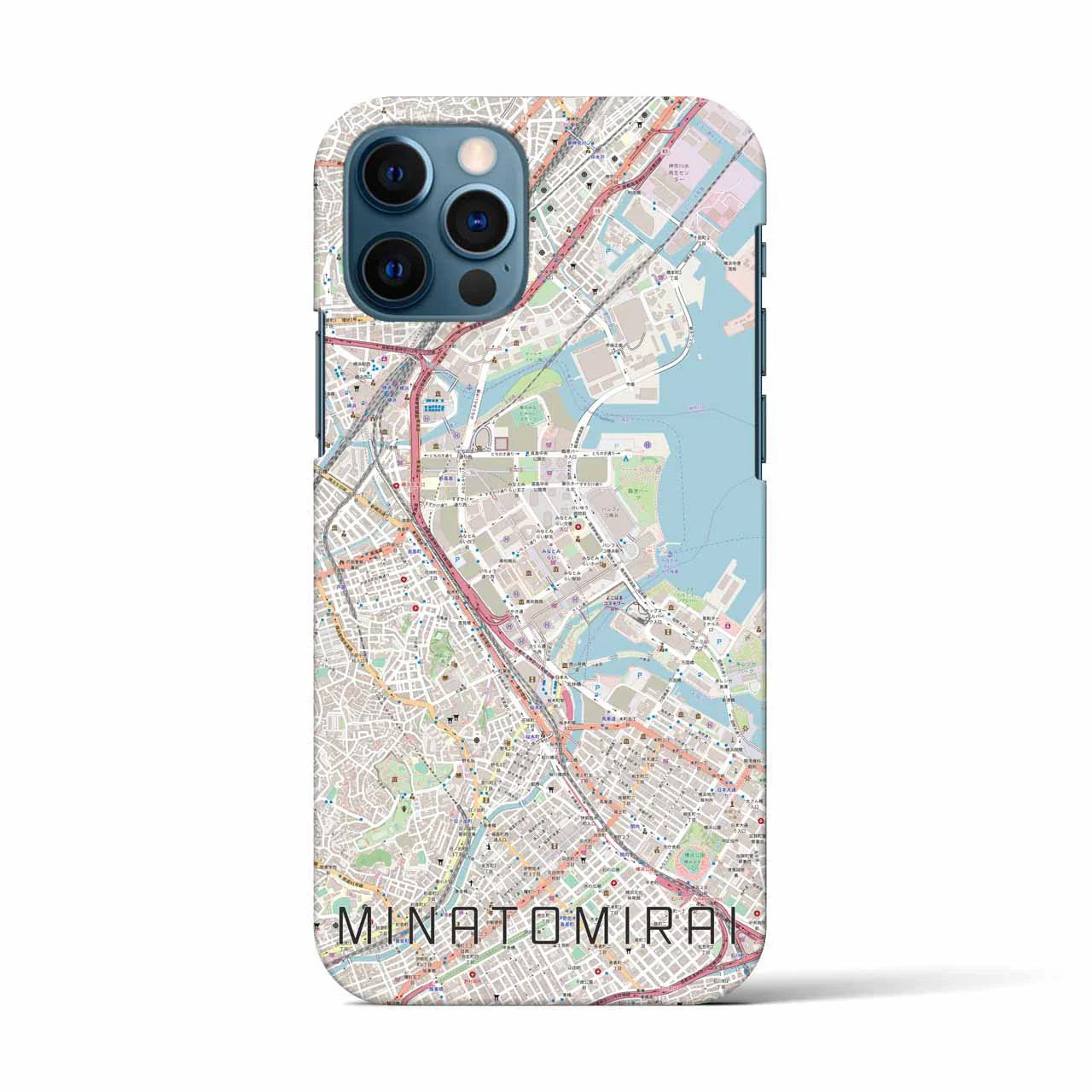 【みなとみらい(神奈川県)】地図柄iPhoneケース(バックカバータイプ)