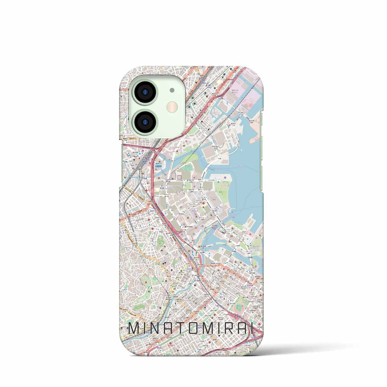 【みなとみらい(神奈川県)】地図柄iPhoneケース(バックカバータイプ)