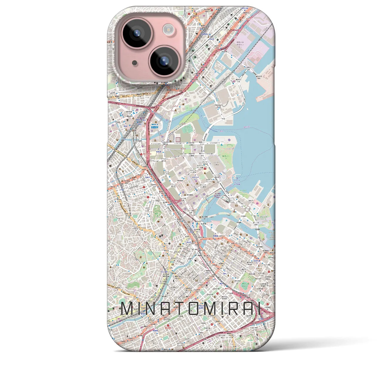 【みなとみらい(神奈川県)】地図柄iPhoneケース(バックカバータイプ)