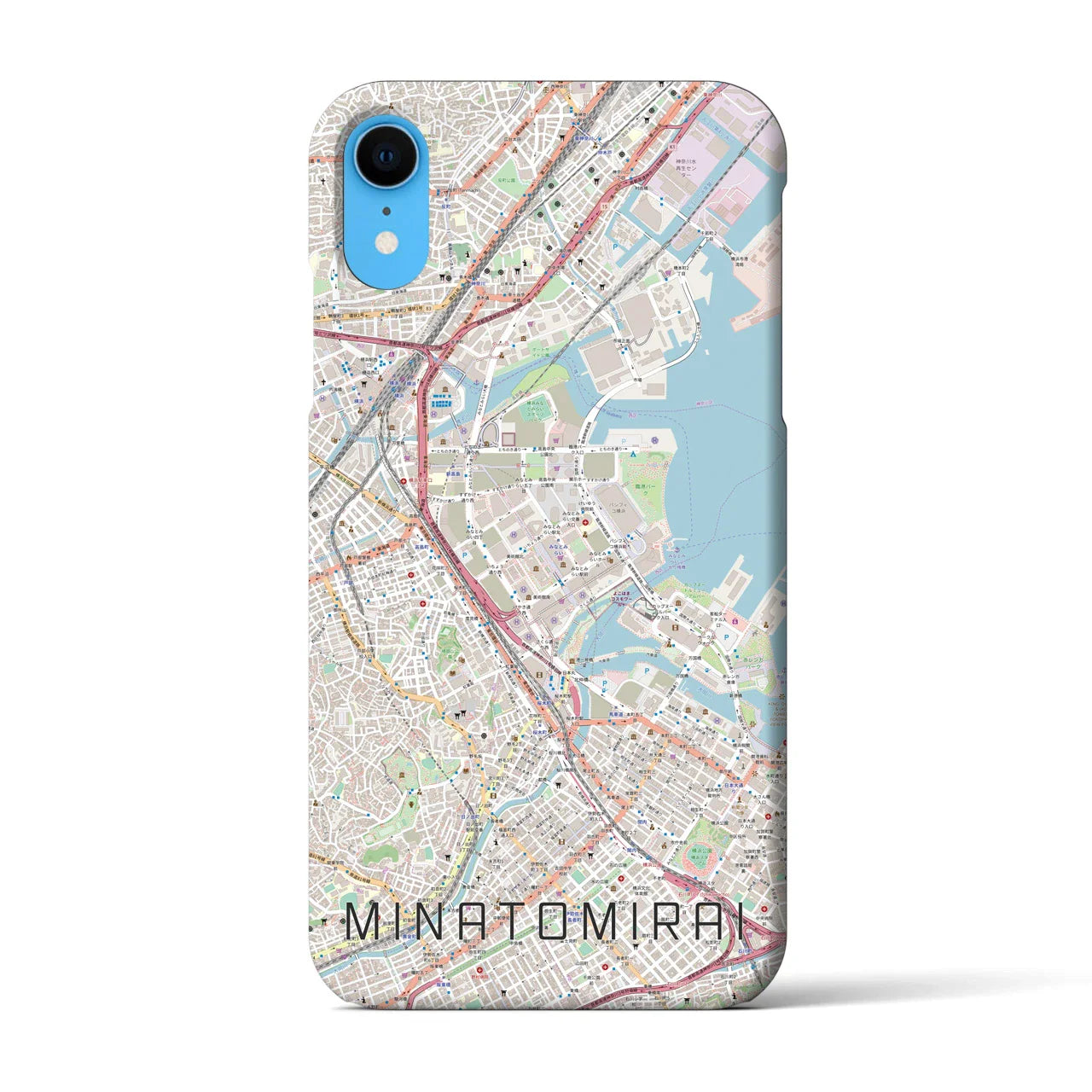 【みなとみらい(神奈川県)】地図柄iPhoneケース(バックカバータイプ)