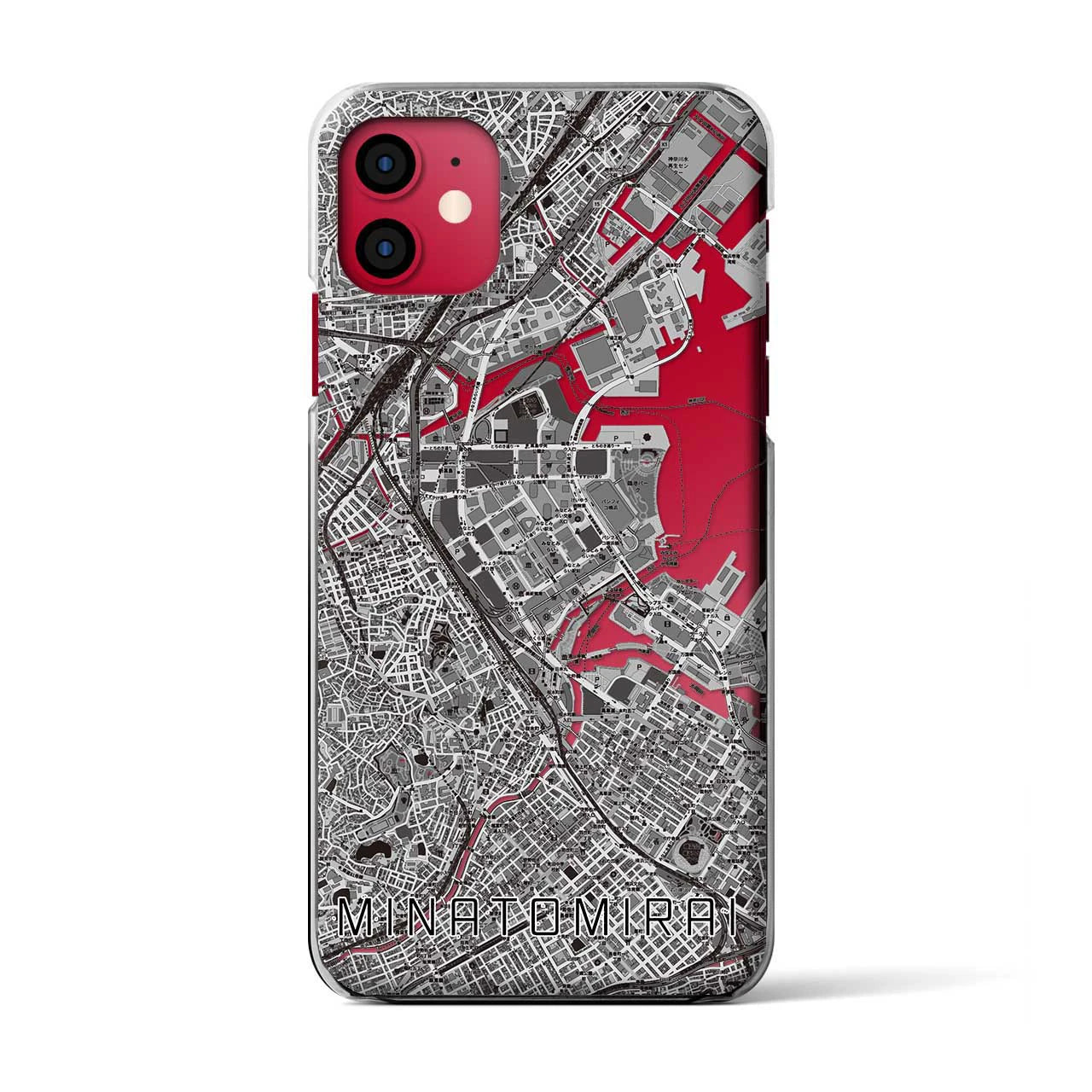 【みなとみらい(神奈川県)】地図柄iPhoneケース(クリアタイプ)